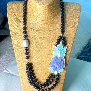 Vintage Lucite & bead necklace